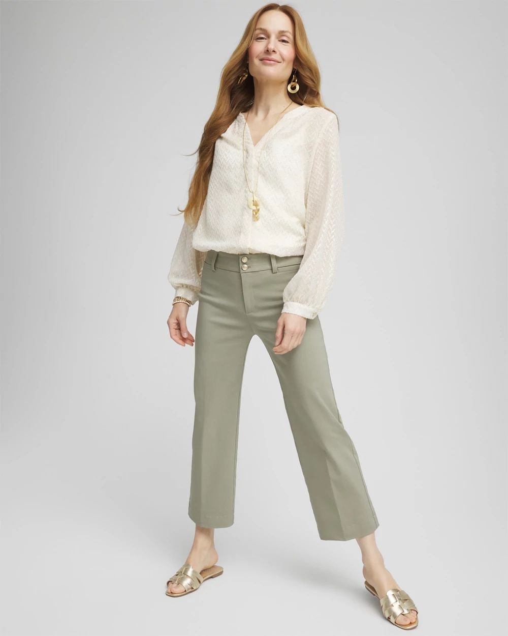 Trapunto Straight Leg Cropped Pants | Chico's